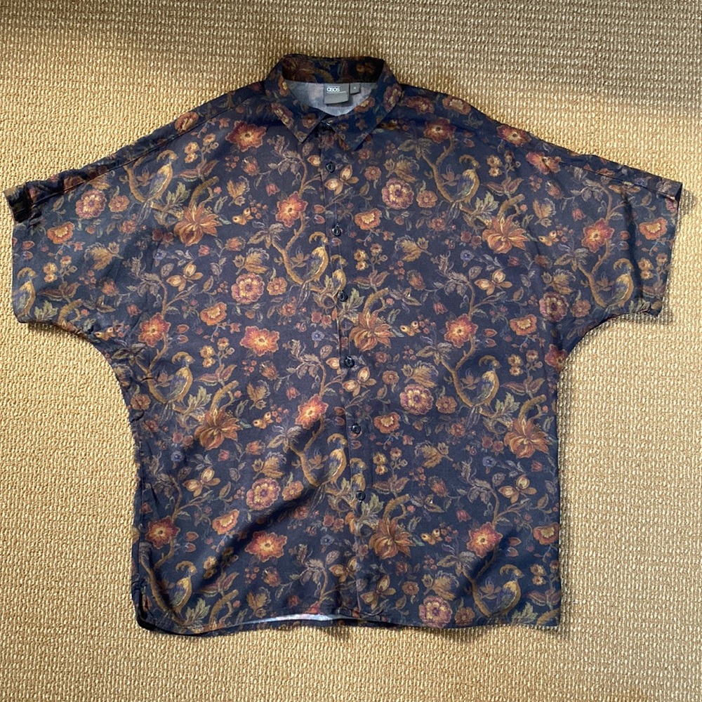 ASOS / Short sleeve Viscose Shirt / Black Floral / Medium - Picture 7 of 8